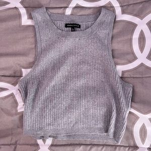 Kendall and Kylie Grey Sleeveless crop top